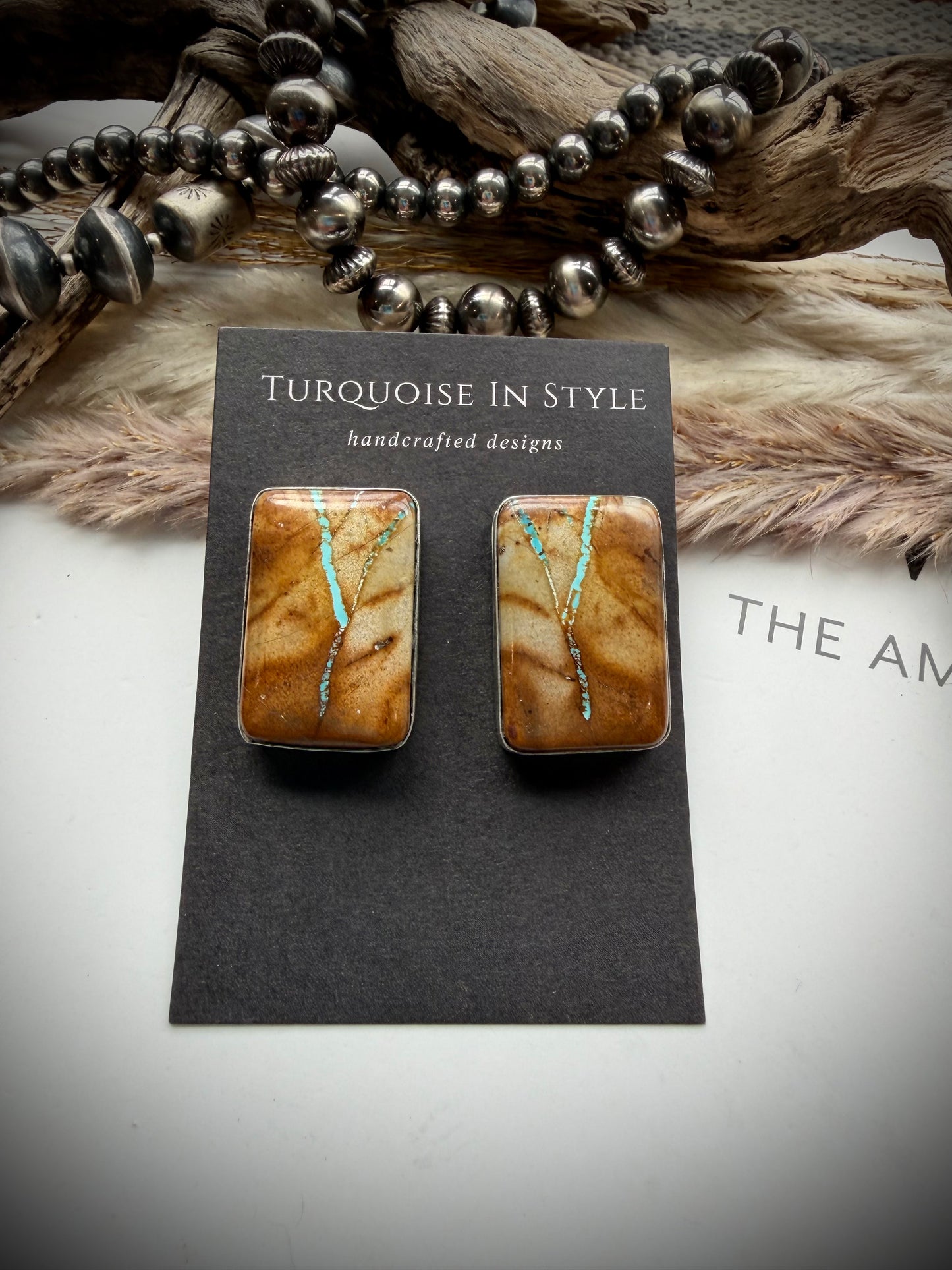 Large Royston Ribbon Rectangle Earrings