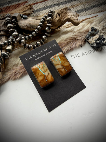 Large Royston Ribbon Rectangle Earrings