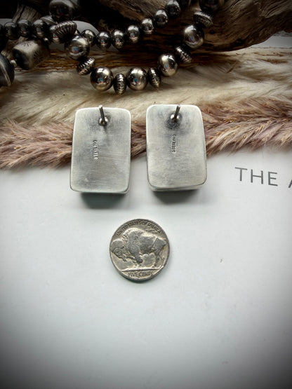 Large Royston Ribbon Rectangle Earrings