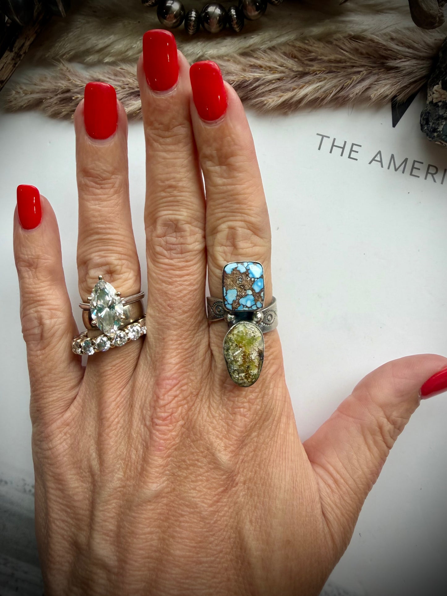 Golden Hills and Palomino Two Stone Ring- Adjustable