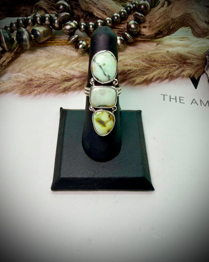 Three Stone Palomino Crawler Ring- 6
