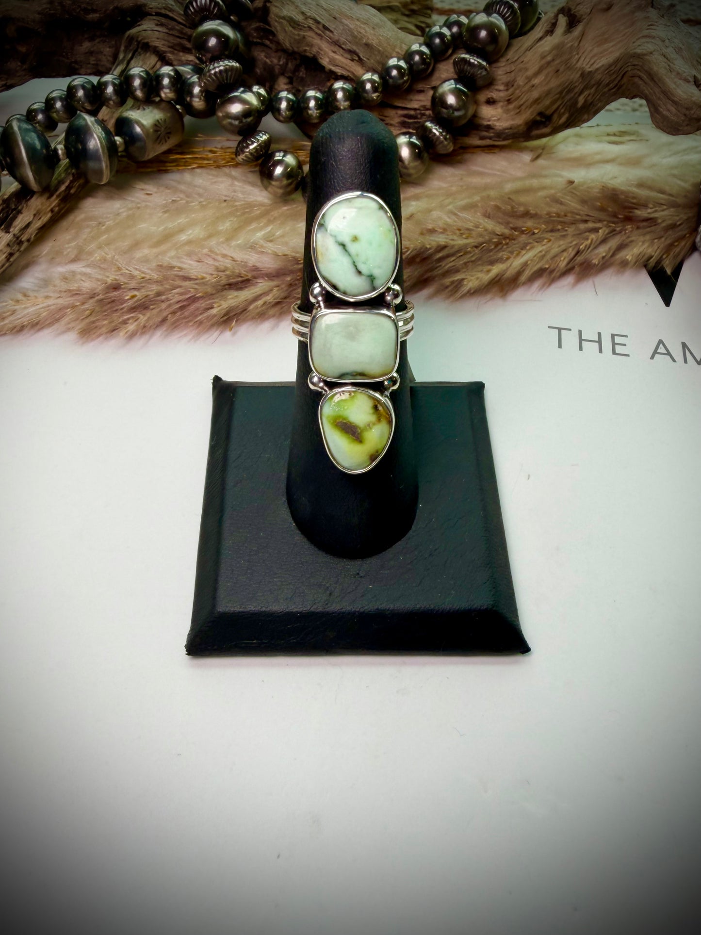 Three Stone Palomino Crawler Ring- 6