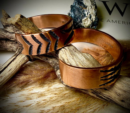 Wide J.Tahe Stamped Copper Cuff