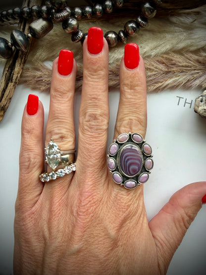 Wampum & Phosphosiderite Ring- Adjustable