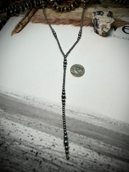 Graduated Pearl Lariat 16"