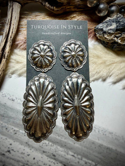 Rita Lee Double Dangle Concho Earrings