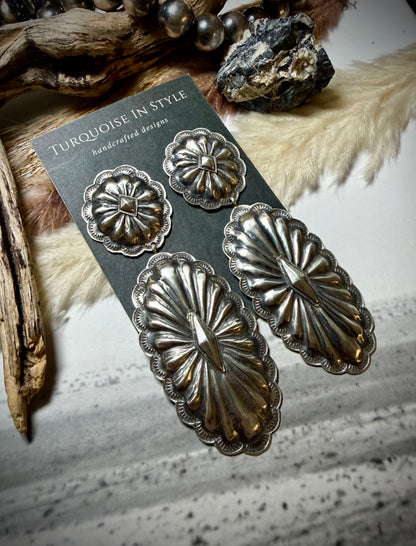 Rita Lee Double Dangle Concho Earrings