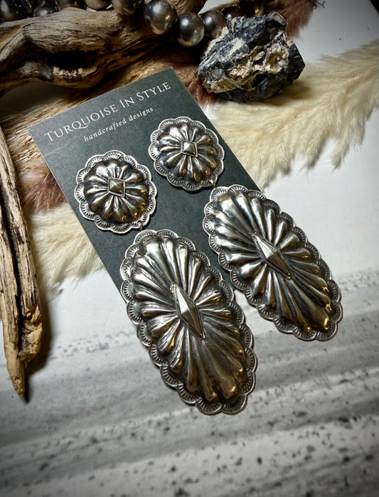 Rita Lee Double Dangle Concho Earrings