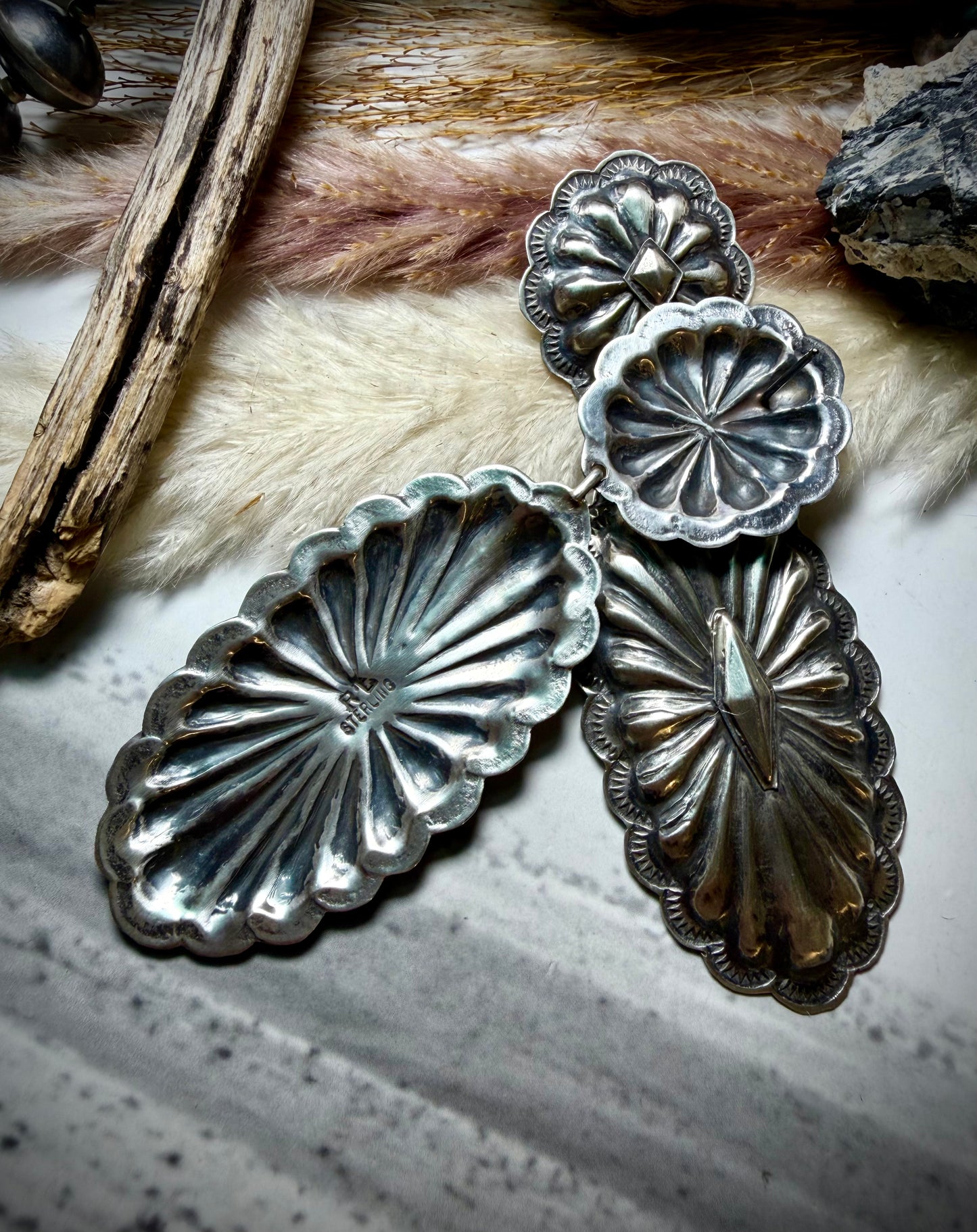 Rita Lee Double Dangle Concho Earrings