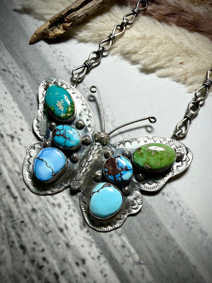 Jeff Largo Turquoise Butterfly Necklace
