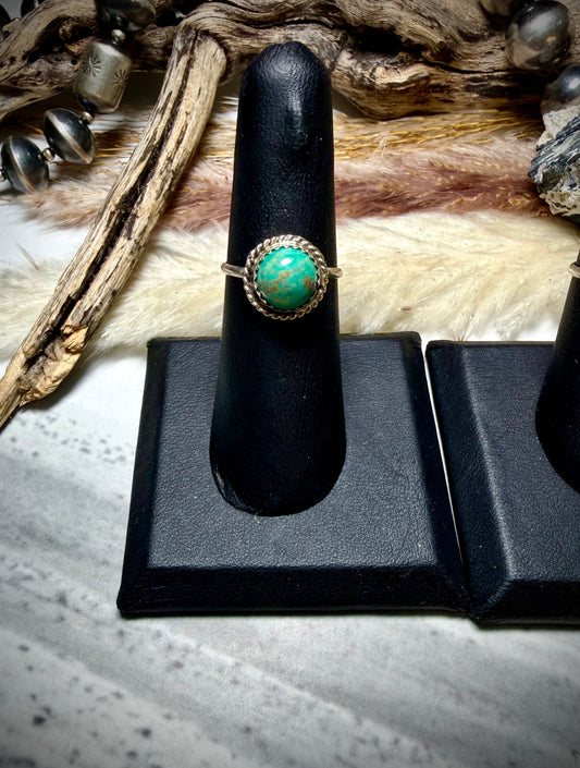 Esther White Turquoise Rings Size 6 1/2