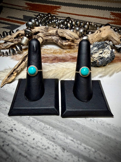Esther White Turquoise Rings Size 7