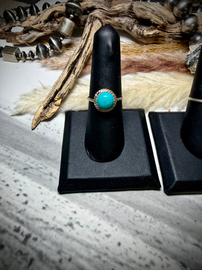 Esther White Turquoise Rings Size 7