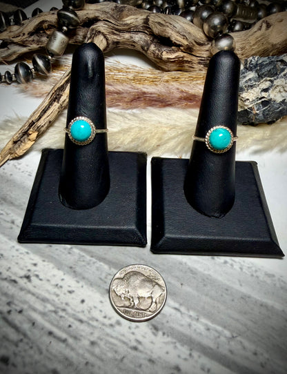 Esther White Turquoise Rings Size 7