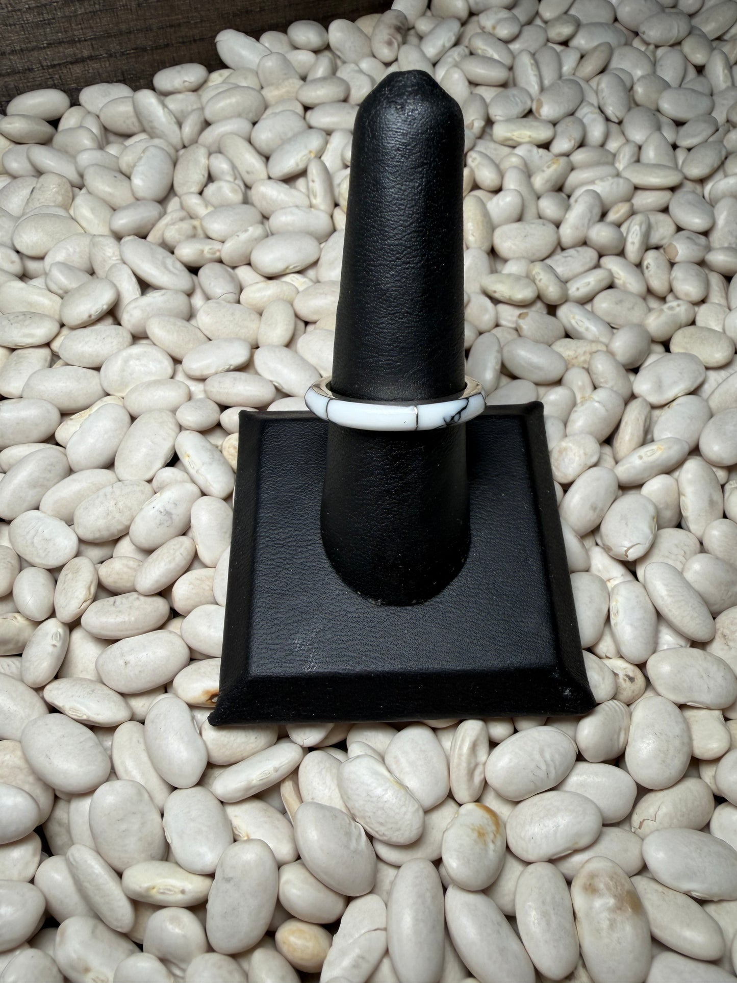 White Buffalo Stacker Ring Size 9