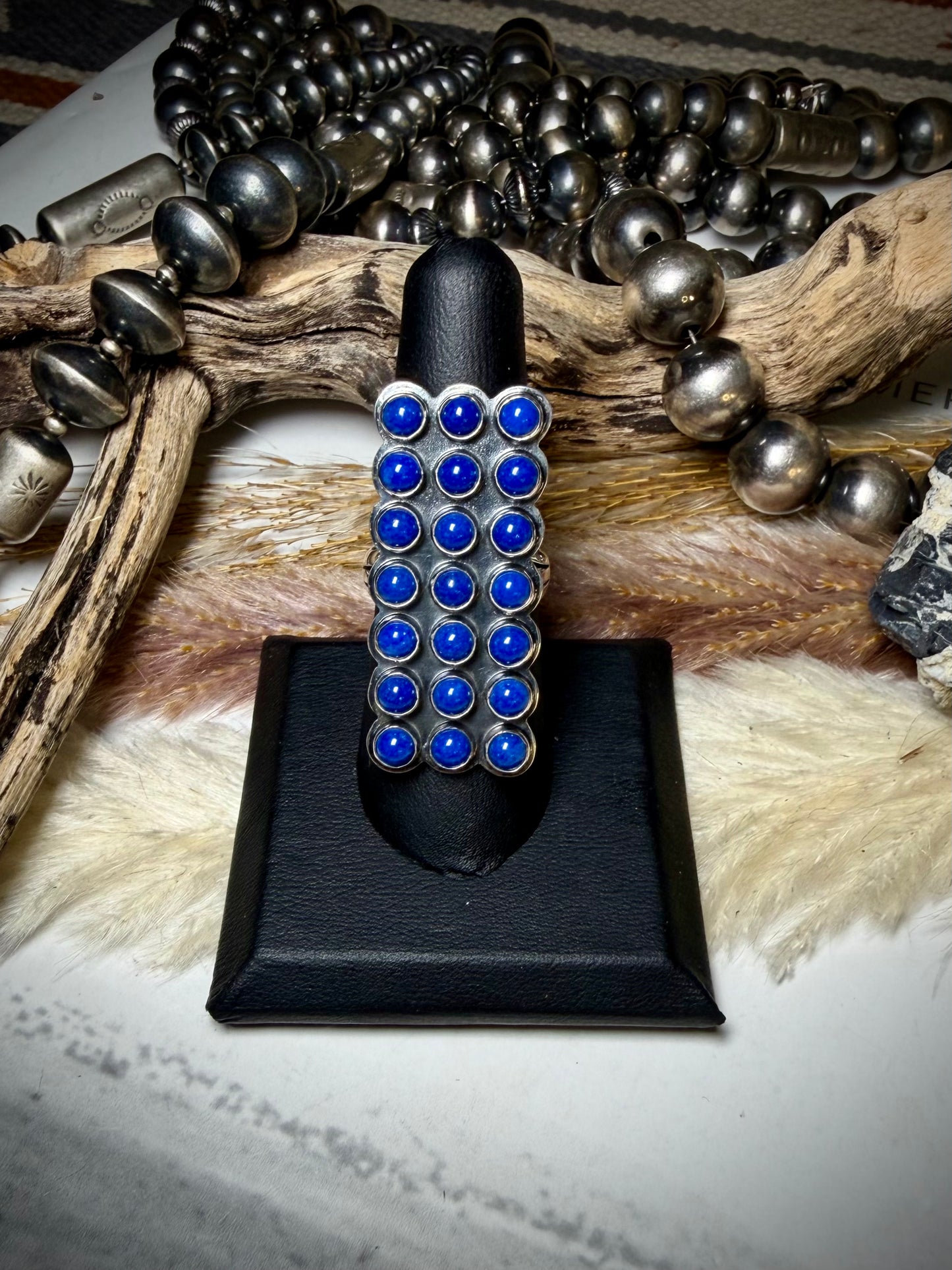 Lapis Snake Eye Ring- size 8 or 9