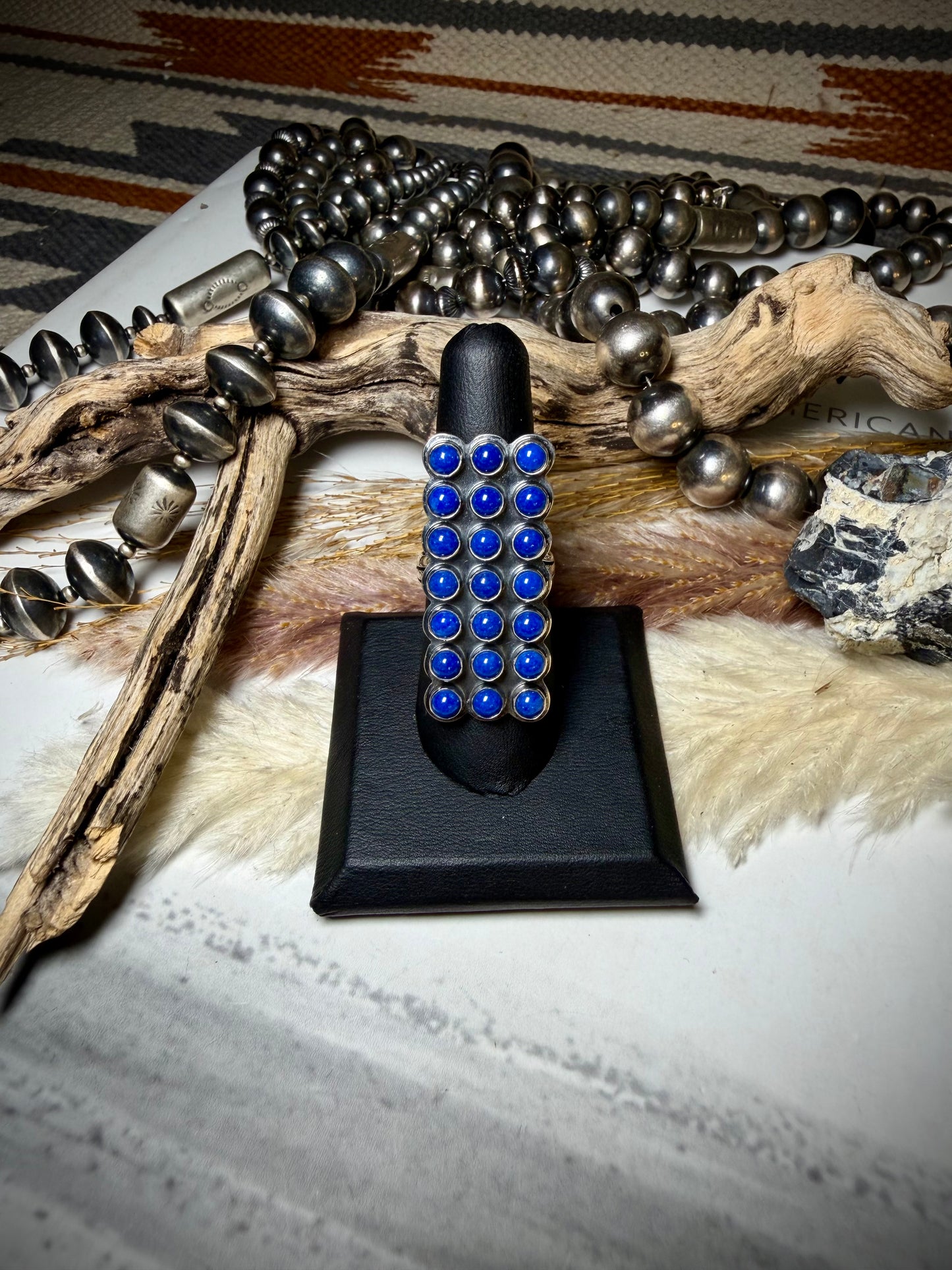 Lapis Snake Eye Ring- size 8 or 9