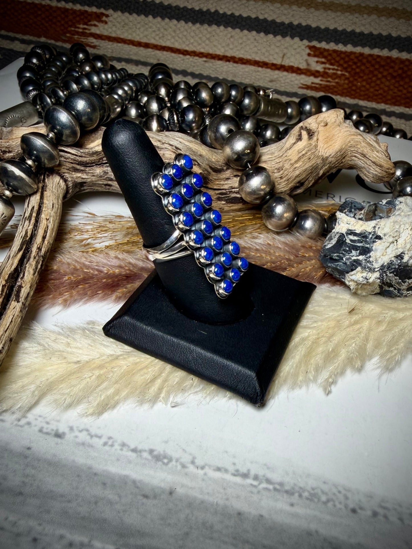 Lapis Snake Eye Ring- size 8 or 9