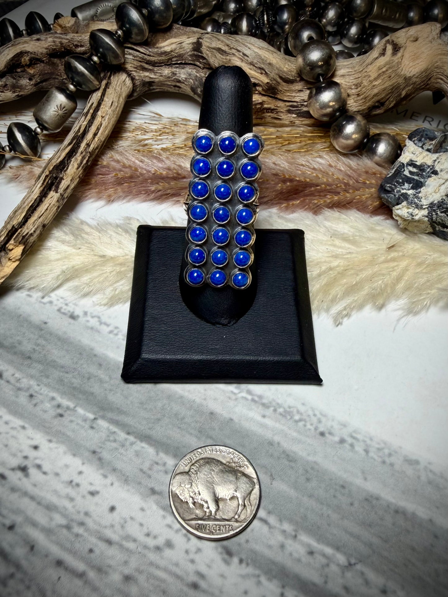 Lapis Snake Eye Ring- size 8 or 9