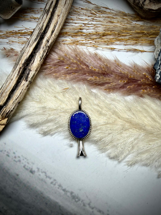Dainty Lapis Blossom Pendant