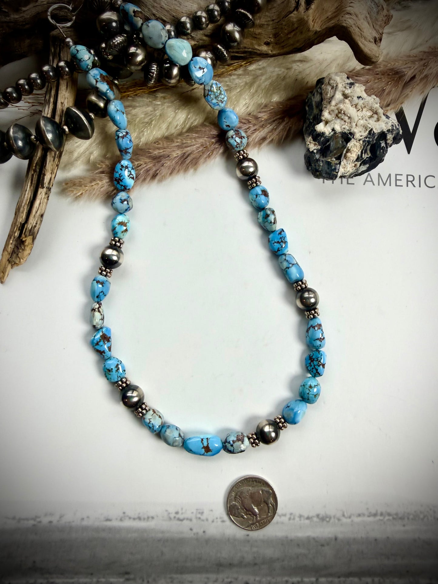 Golden Hills and Pearl Necklace 19"