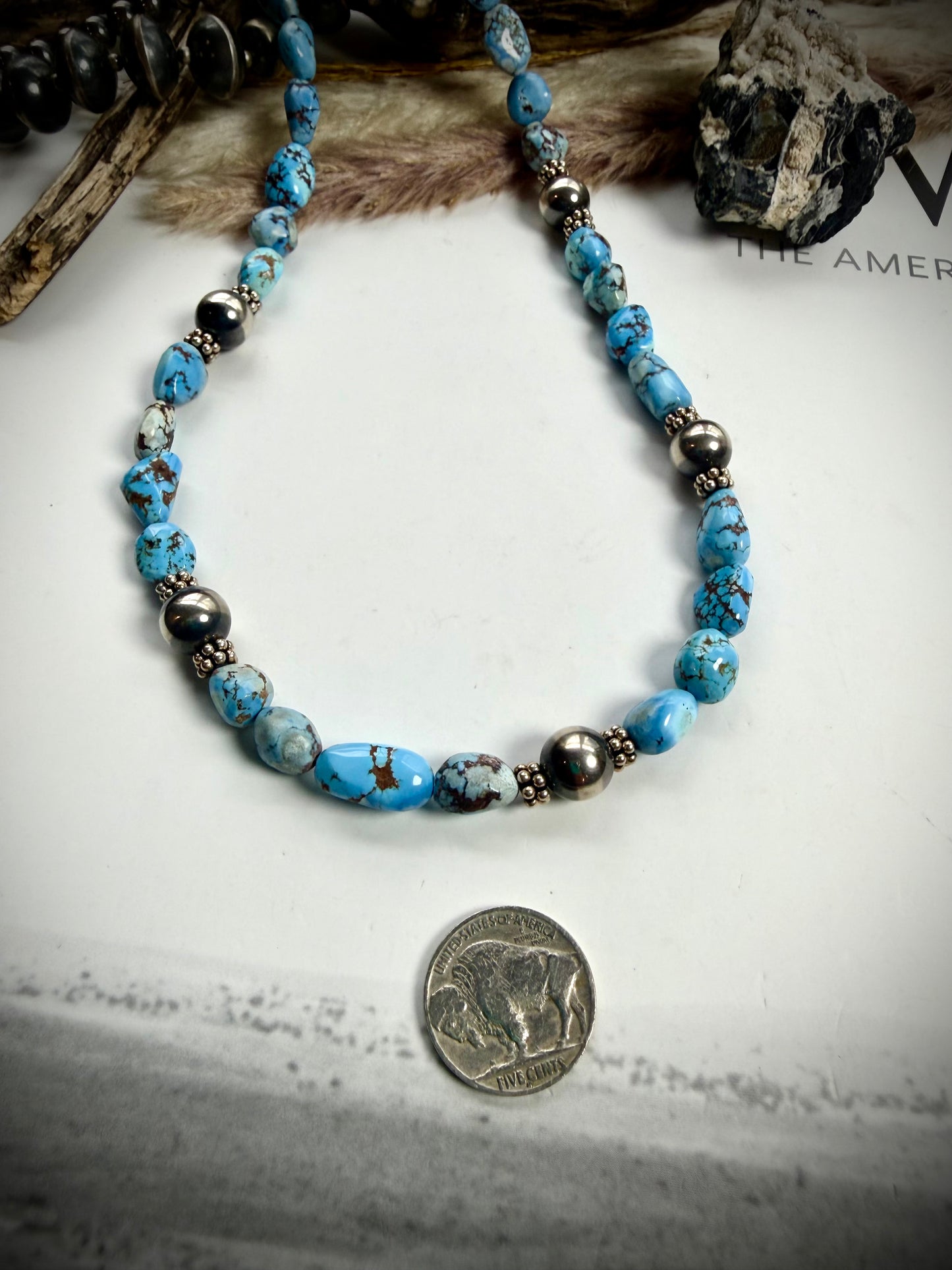 Golden Hills and Pearl Necklace 19"