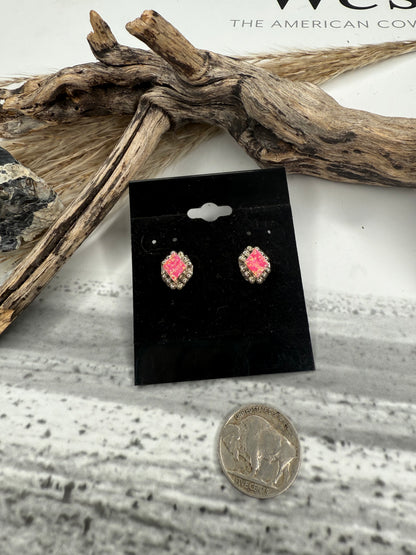 Disco Pink Opal Stud