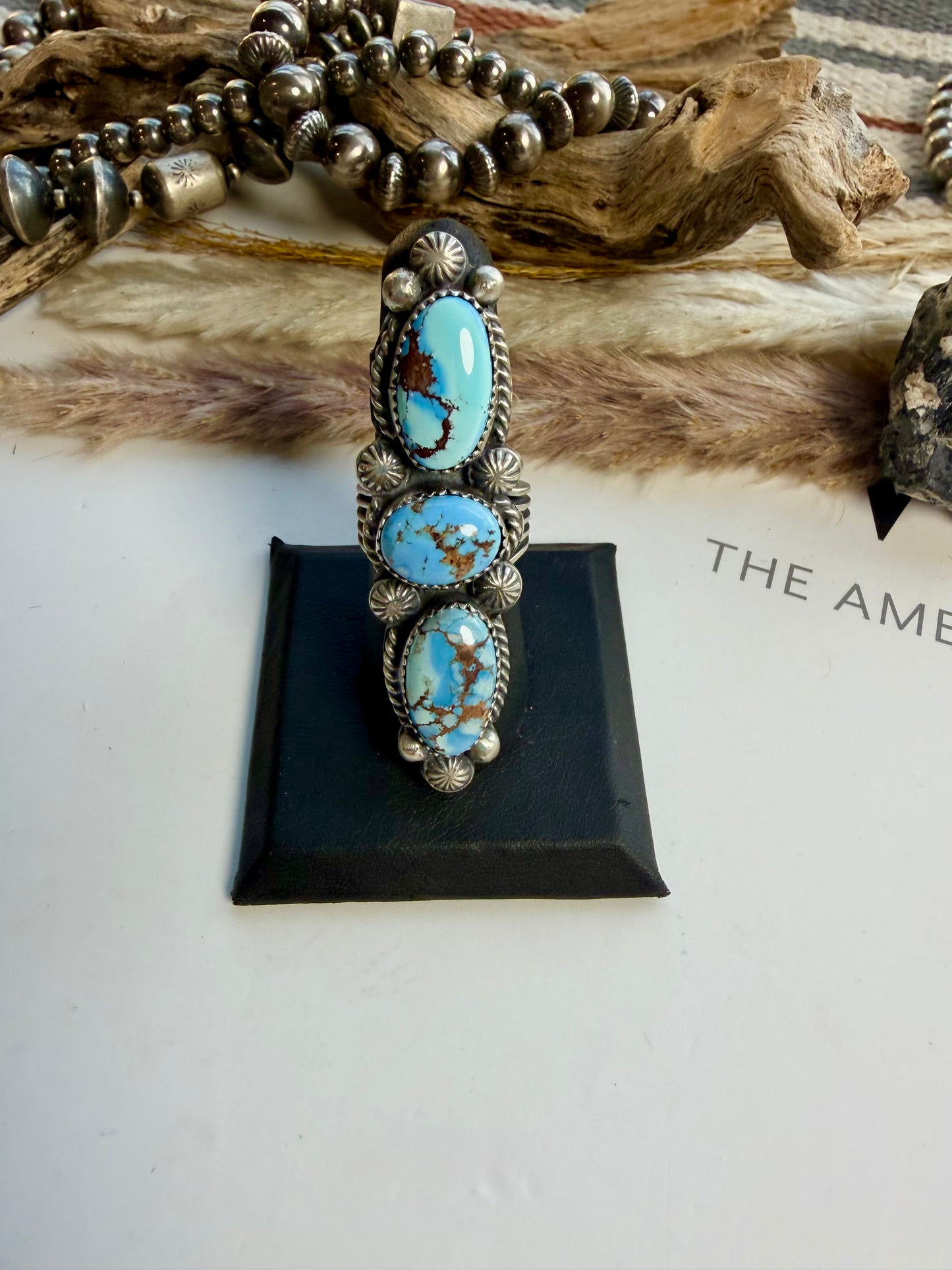 Three Stone Golden Hills Crawler Ring- 7 1/2