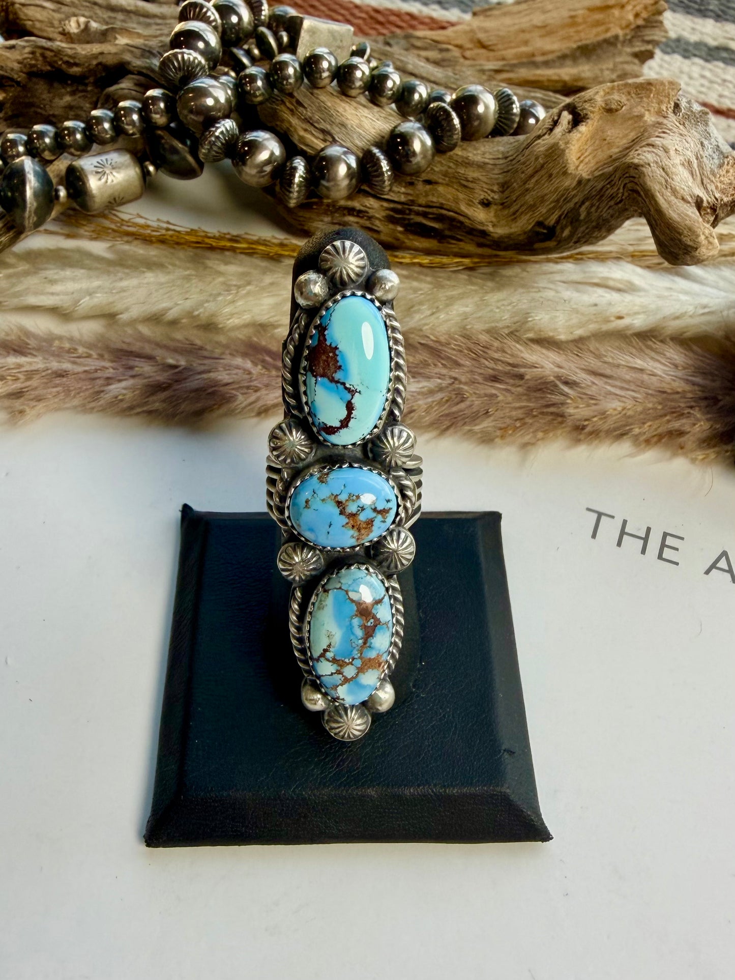 Three Stone Golden Hills Crawler Ring- 7 1/2