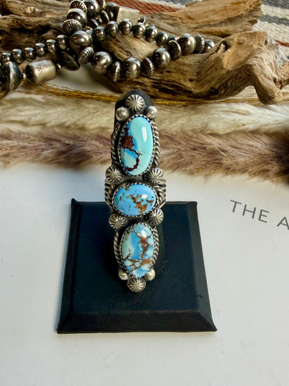 Three Stone Golden Hills Crawler Ring- 7 1/2