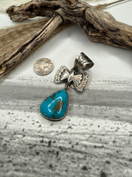 Butterfly Concho Turquoise Pendant