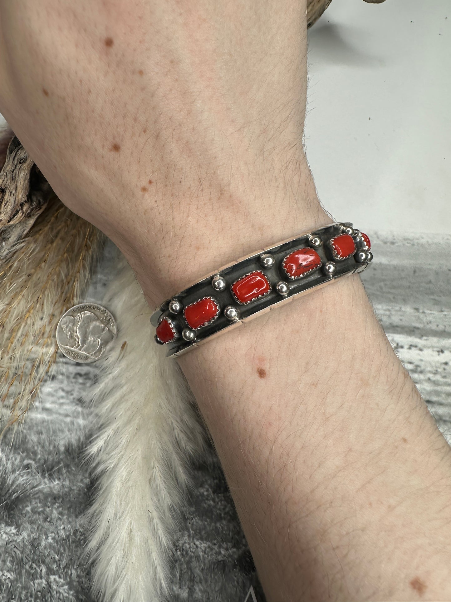 Reed Charles Red Coral Cuff