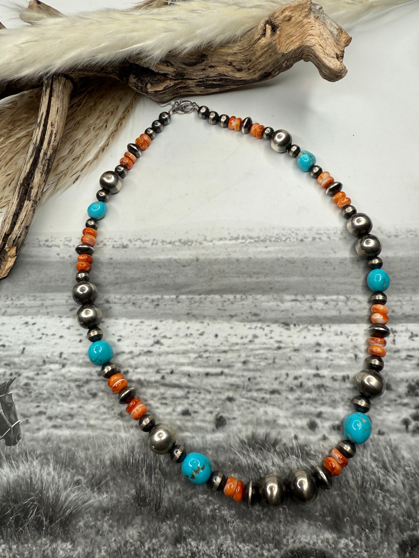 Beautiful Sleeping Beauty, Pearls & Saucers Necklace