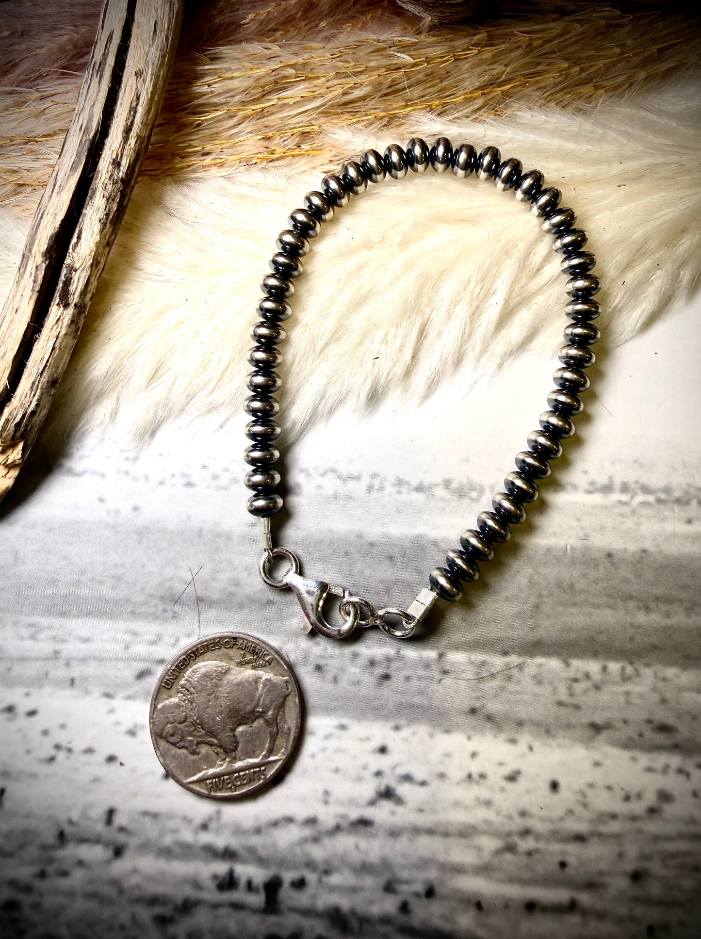 5.5mm Sterling Pearl Saucer Bracelet