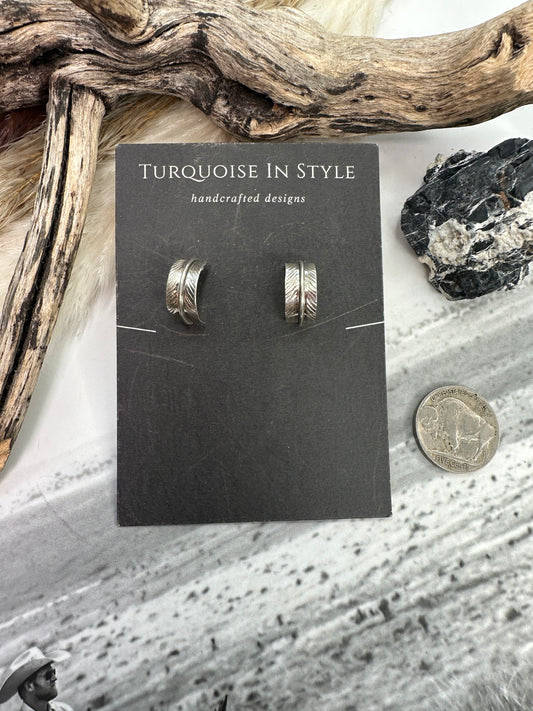 Tiny Feather Hoops