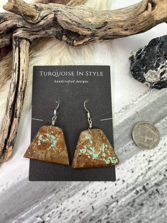 Mine #8 Turquoise Slab Earrings