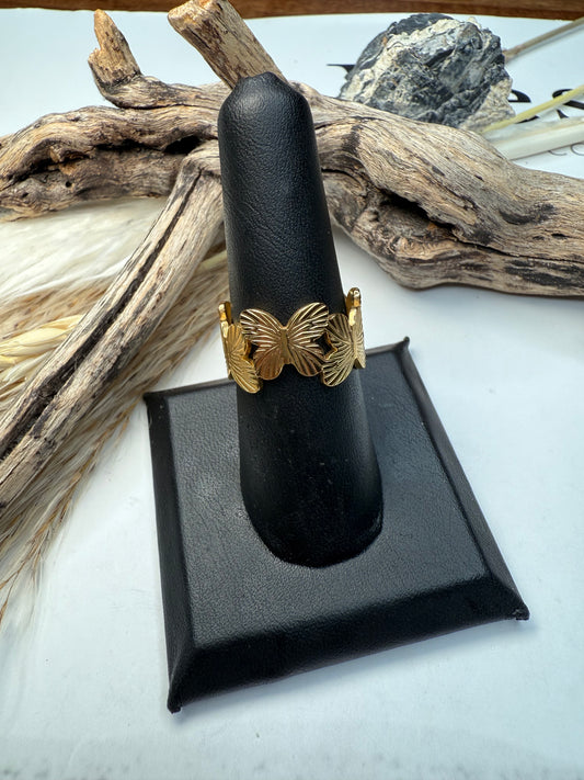 Golden Butterfly Ring