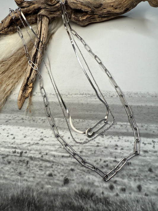 Trendy Triple Strand Necklace