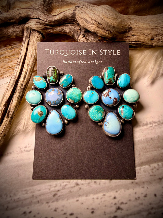 Golden Hills/Mixed Mine Ella Peter Cluster Earrings