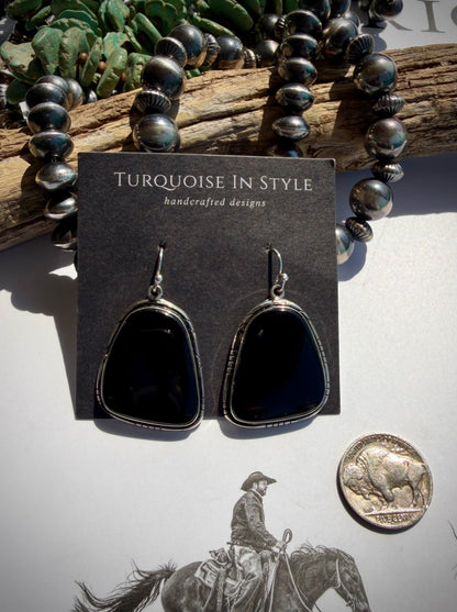 Black Onyx Dangle Earrings