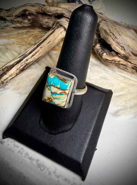 Small Square Royston Ribbon Ring by Scott Skeets