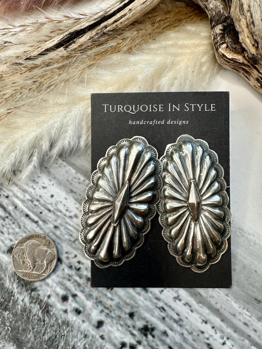 Rita Lee Silver Concho Earrings