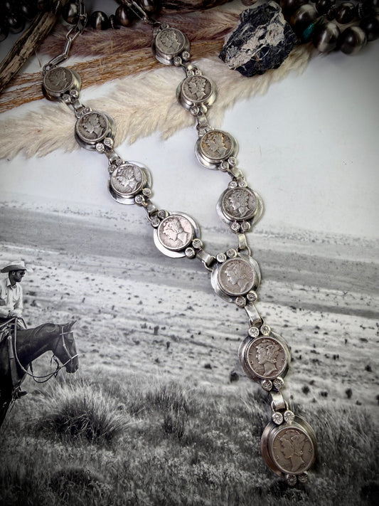 Mercury Dime Lariat by Delbert Secatero