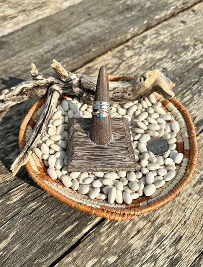 Adjustable Feather Ring with Turquoise