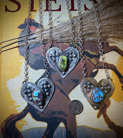 Jeff Largo Stamped Heart Necklace