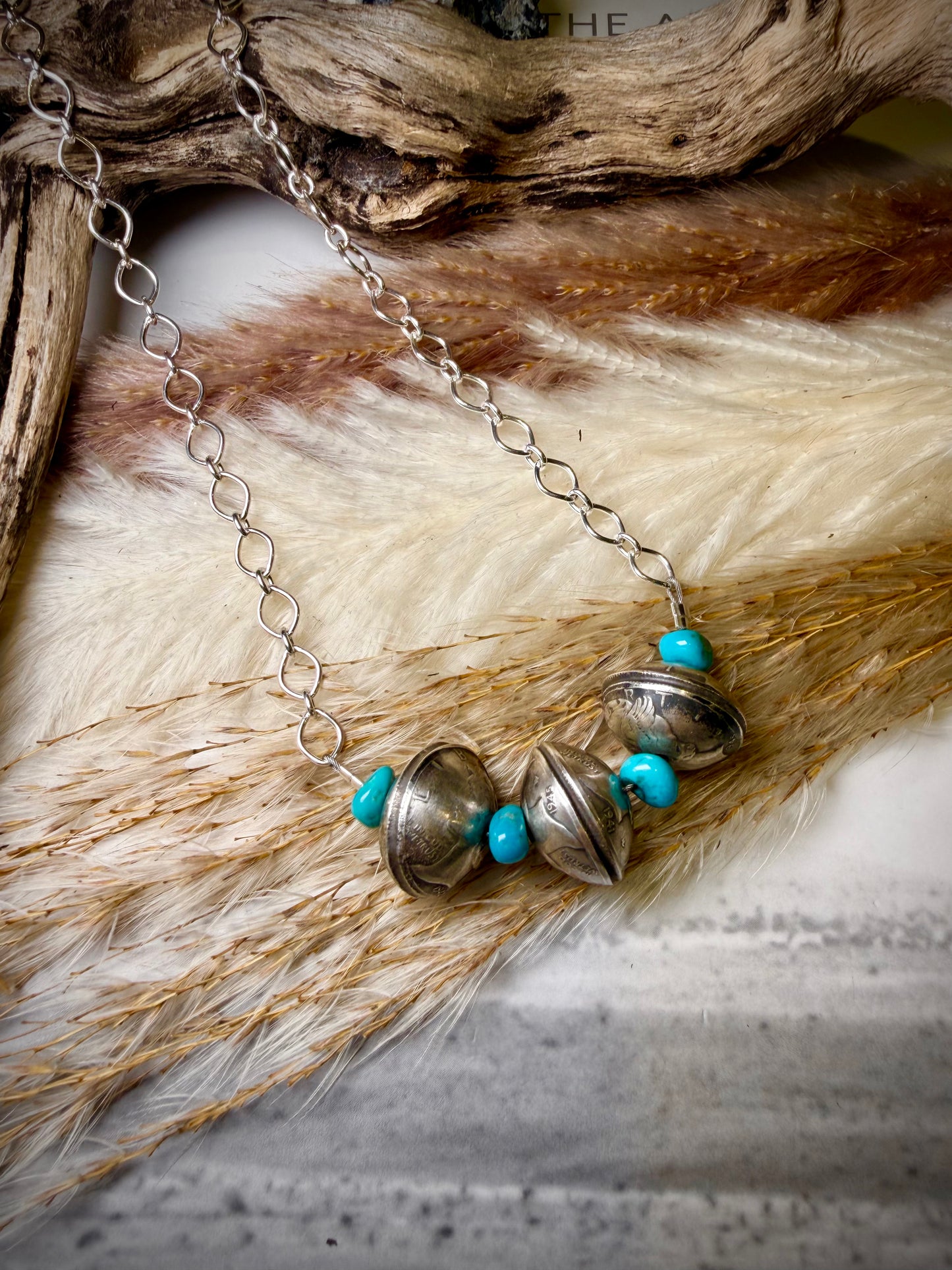 Mercury Dime and Turquoise Perfect Layering Necklace