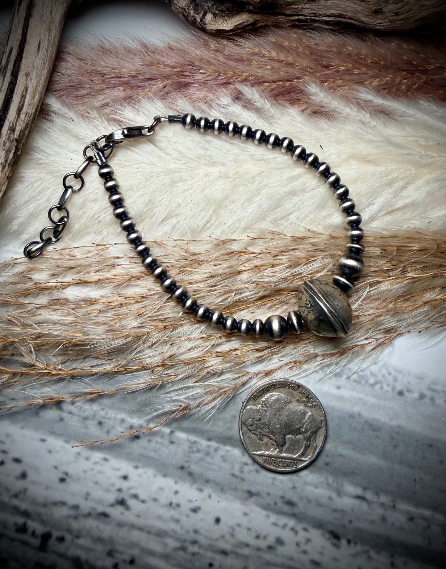 Sterling Pearl and Saucer with Mercury Dime Bracelet