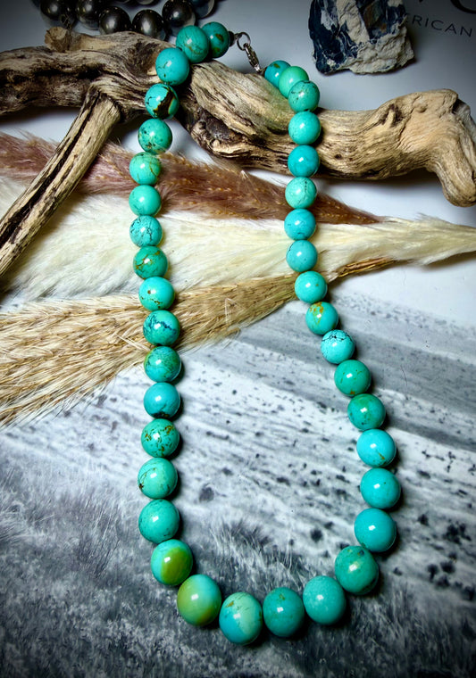 Megan's Vaulted 11mm Turquoise Beaded Necklace