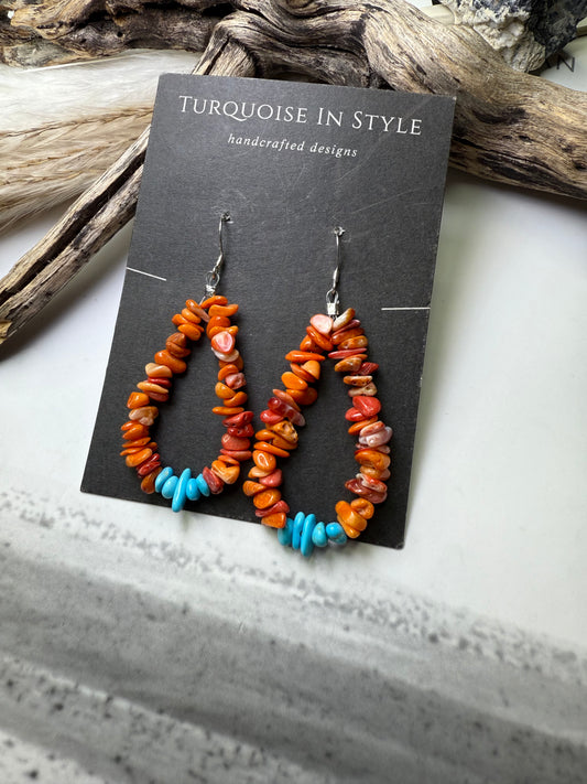 Orange Spiny & Sleeping Beauty Earrings