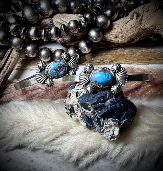 Golden Hills Single Stone Cuffs by Genevieve Francisco